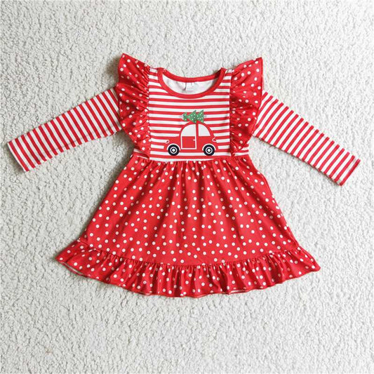 girls Xmas red dress GLD0145