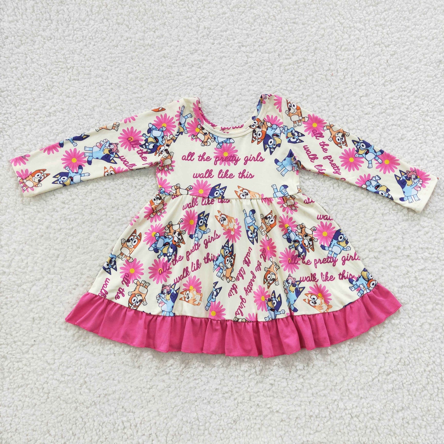 girls cute bluey cartoon dress GLD0214