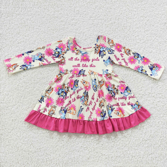 girls cute bluey cartoon dress GLD0214