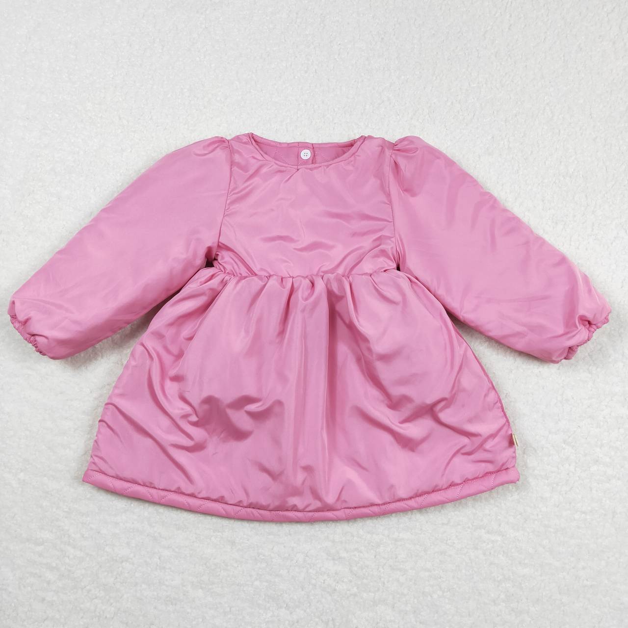 GLD0269 baby girl love print pink long sleeve winter dress