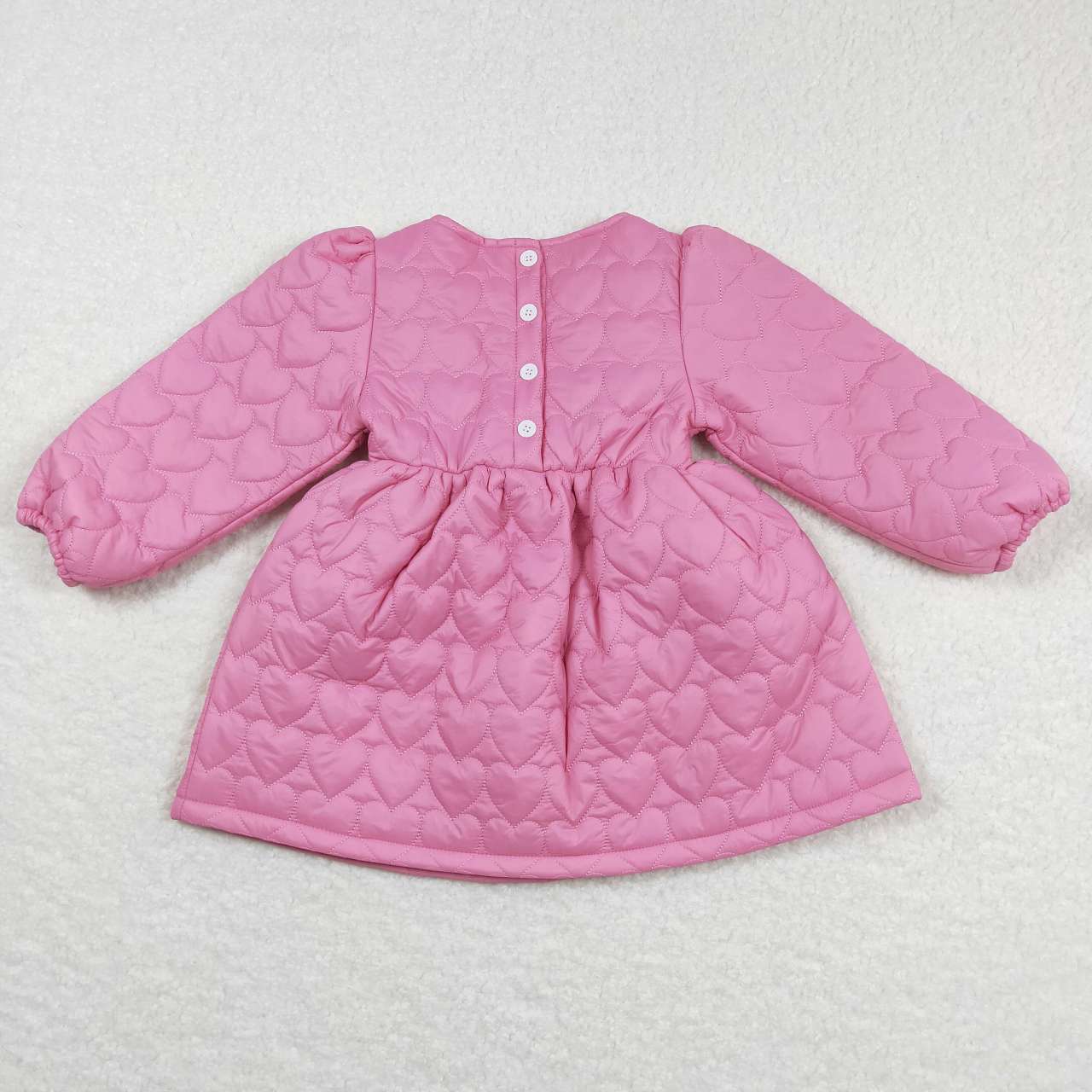 GLD0269 baby girl love print pink long sleeve winter dress