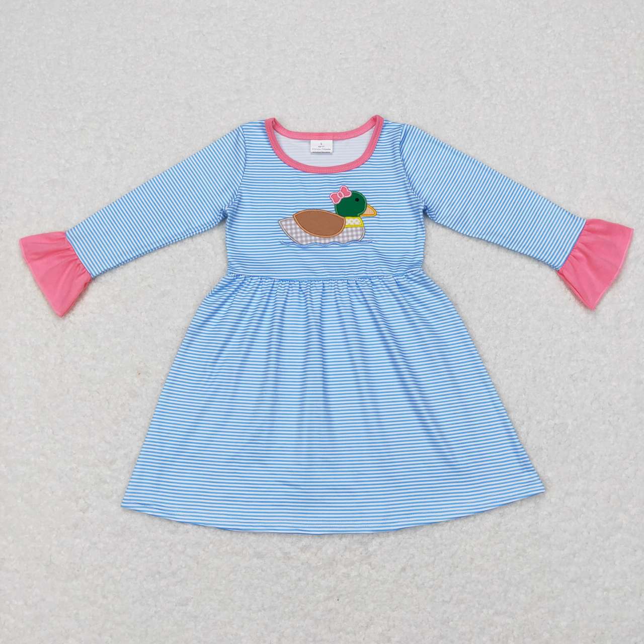 GLD0426 baby girl dresses embroidery hunting mallard girl winter dress