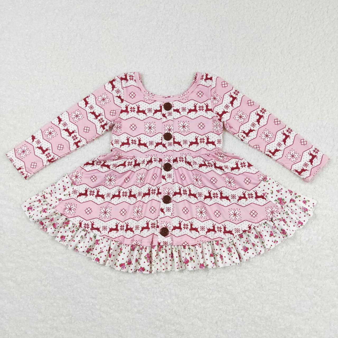 GLD0433 baby girl clothes deer girl christmas dress