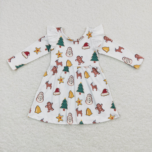 GLD0442 baby girl gingerbread man deer Christmas  winter long sleeve