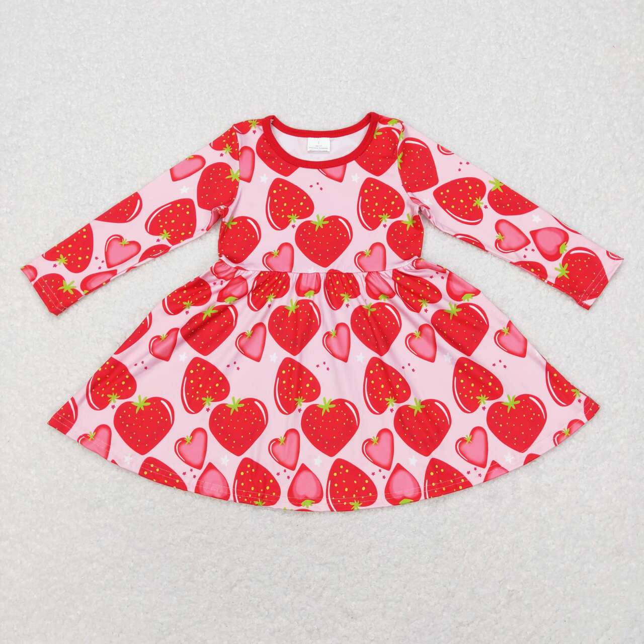 GLD0469 baby girl clothes strawberry hearts valentine's day summer dress