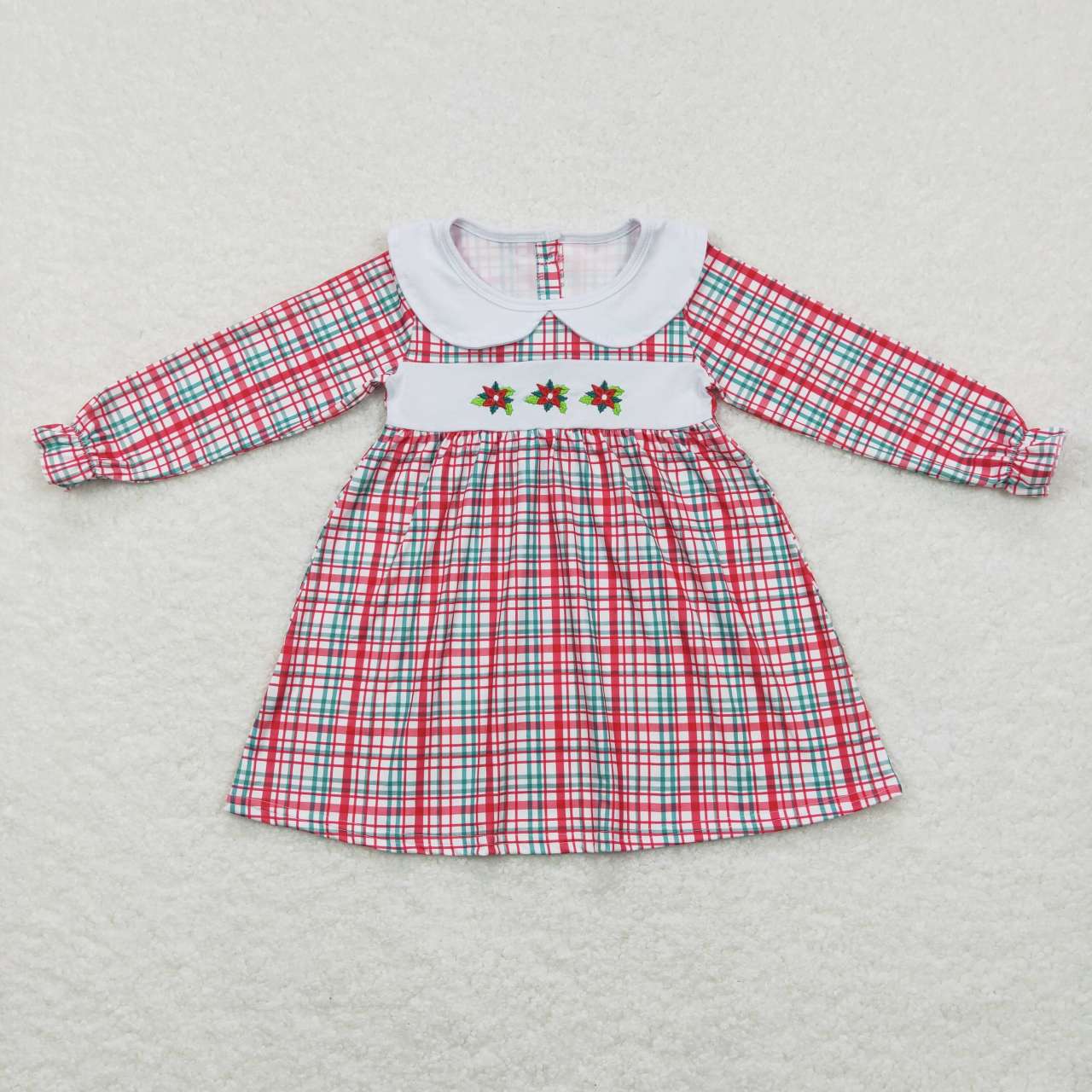 GLD0470 baby girl clothes girl embroidery Christmas dress