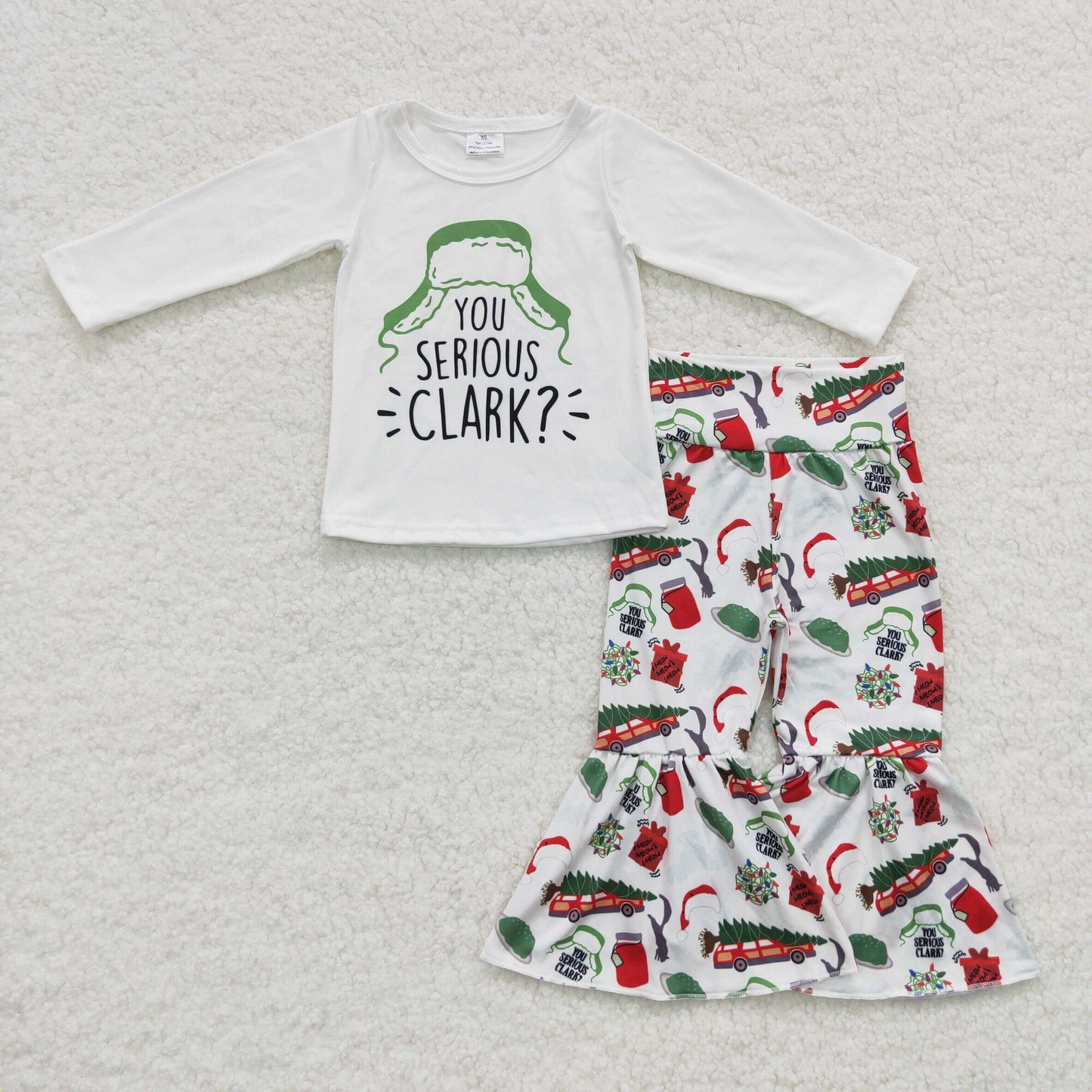 GLP0625 Girl Christmas tree letter print clothes sets