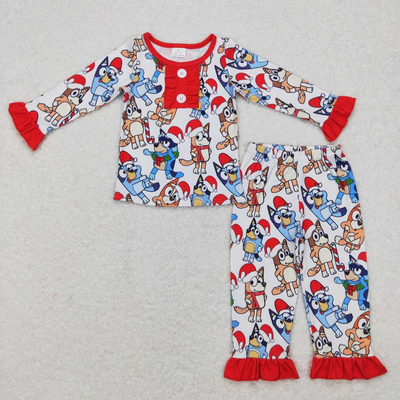 GLD0984 baby girl cartoon christmas pajamas sets