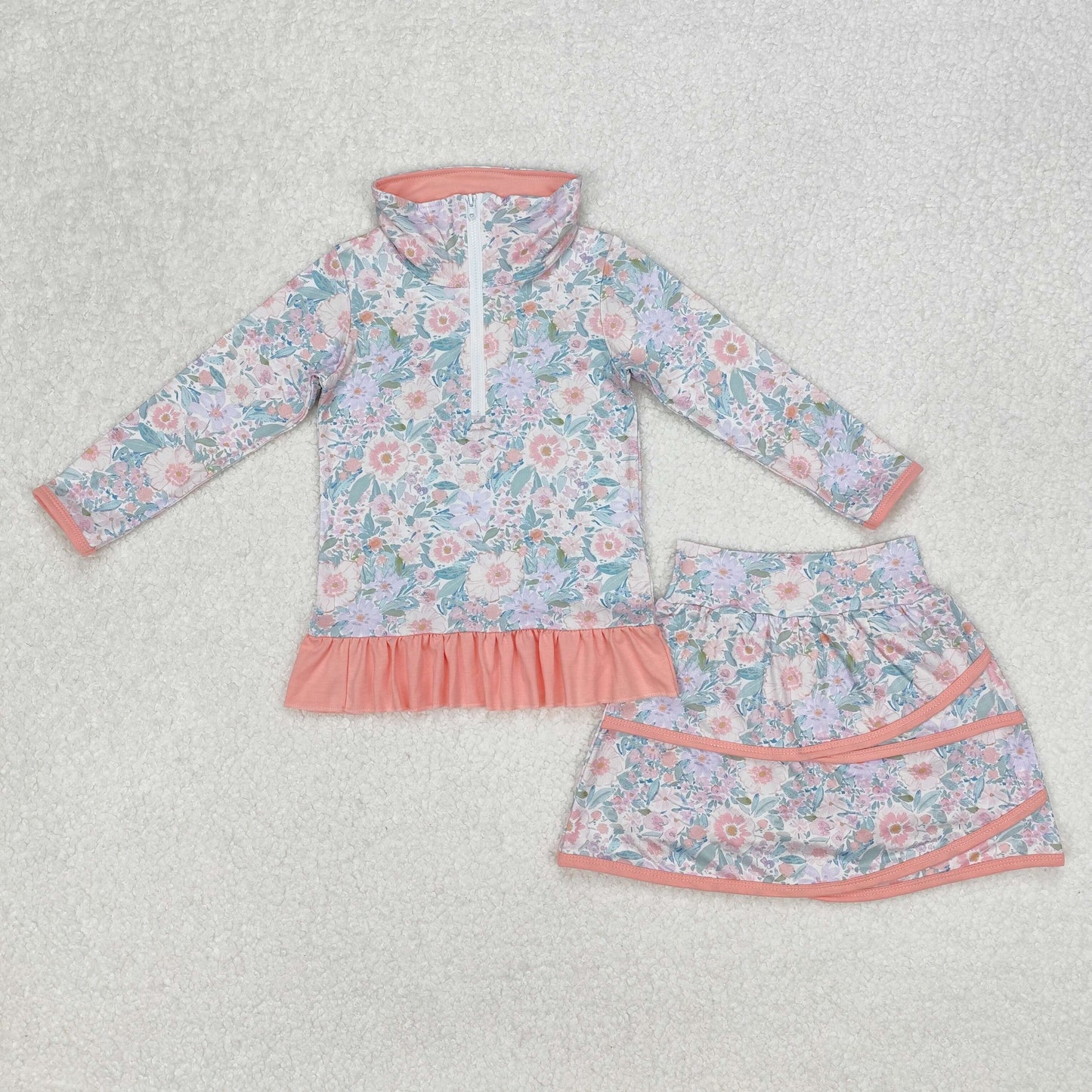 GLD1010  baby girl clothes floral toddler girl skirt outfit