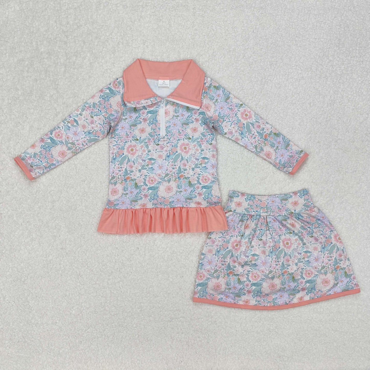 GLD1010  baby girl clothes floral toddler girl skirt outfit