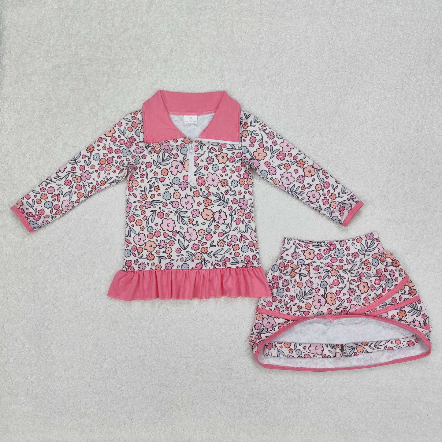 GLD1011   baby girl clothes floral toddler girl skirt outfit