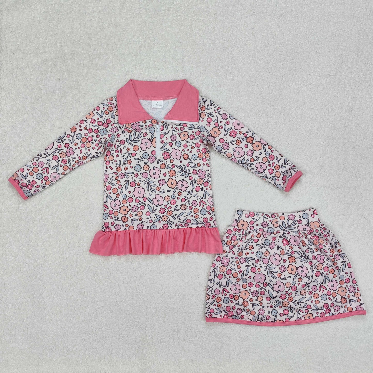 GLD1011   baby girl clothes floral toddler girl skirt outfit
