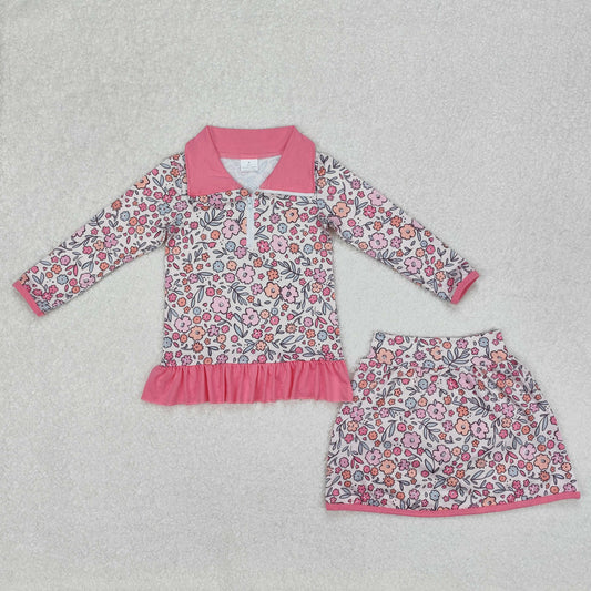 GLD1011   baby girl clothes floral toddler girl skirt outfit