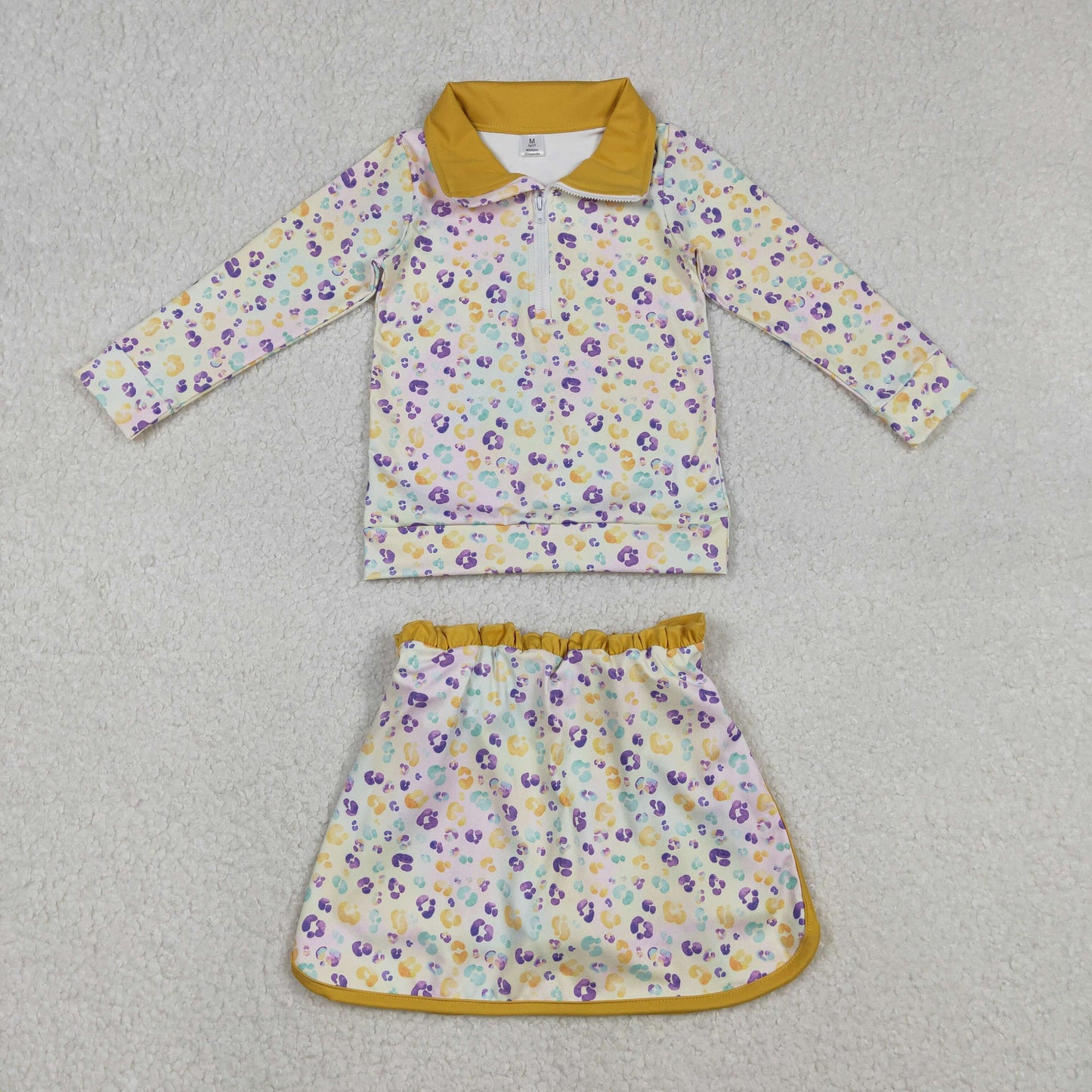 Sibling Mardigras Bows Anchors Leopard Zip Pullovers Skirt Shorts Yoga Active Clothes Sets