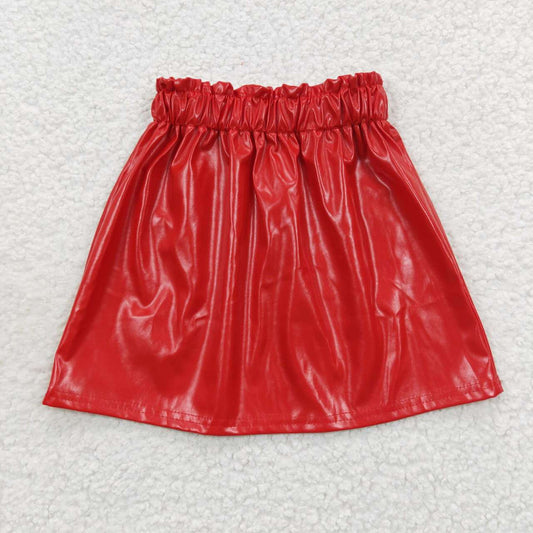 girls red leather skirt GLK0011