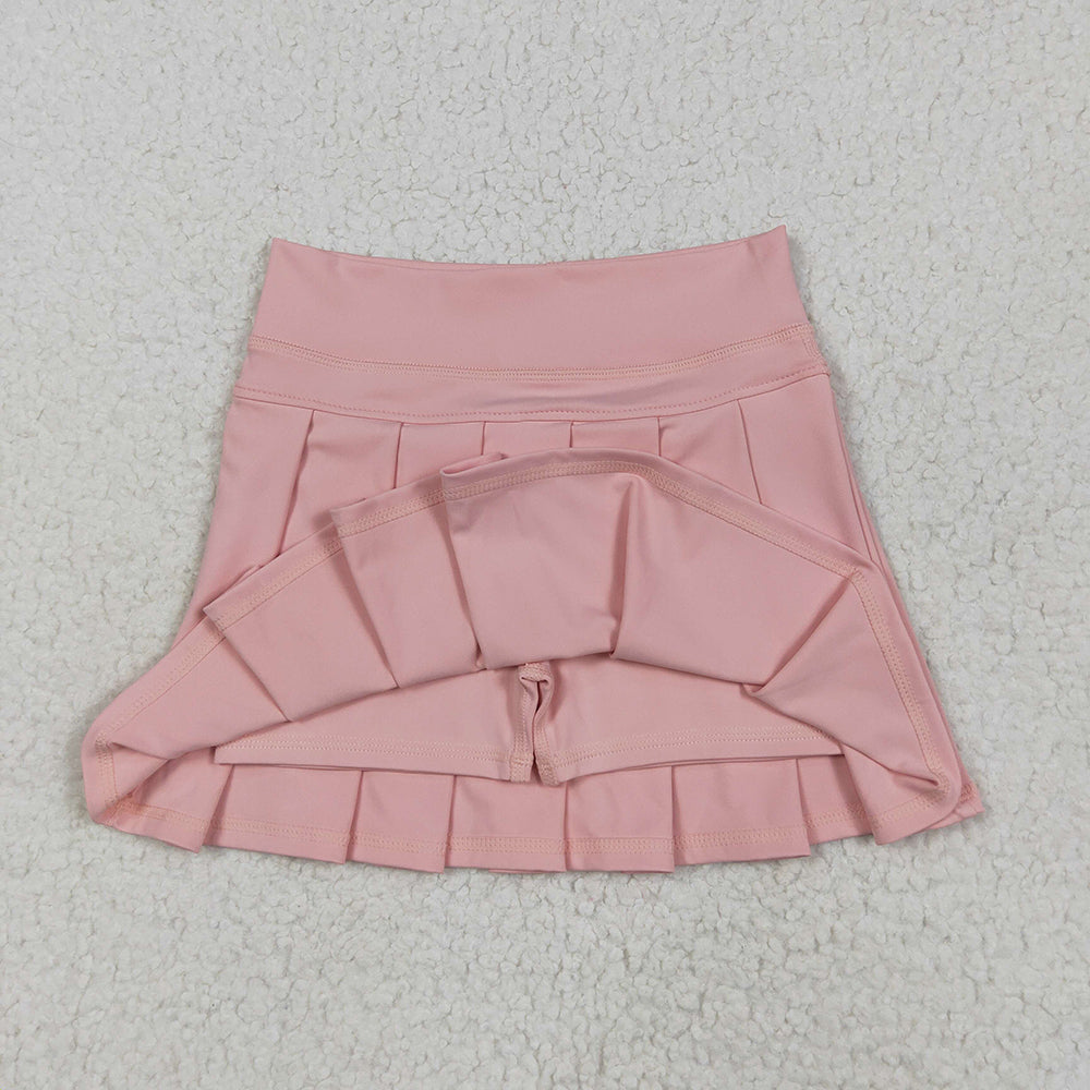 GLK0078 Baby girls pink yoga tennis pleated shorts skirts bottoms