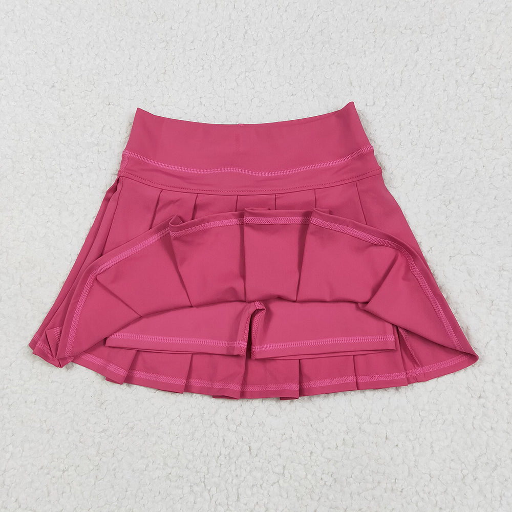 GLK0079 Baby girls hotpink yoga tennis pleated shorts skirts bottoms