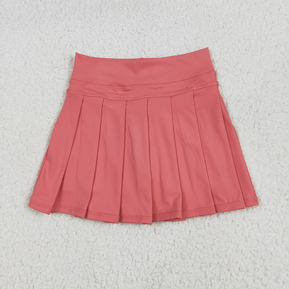 GLK0080 Baby girls coral yoga tennis pleated shorts skirts bottoms