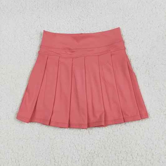 GLK0080 Baby girls coral yoga tennis pleated shorts skirts bottoms