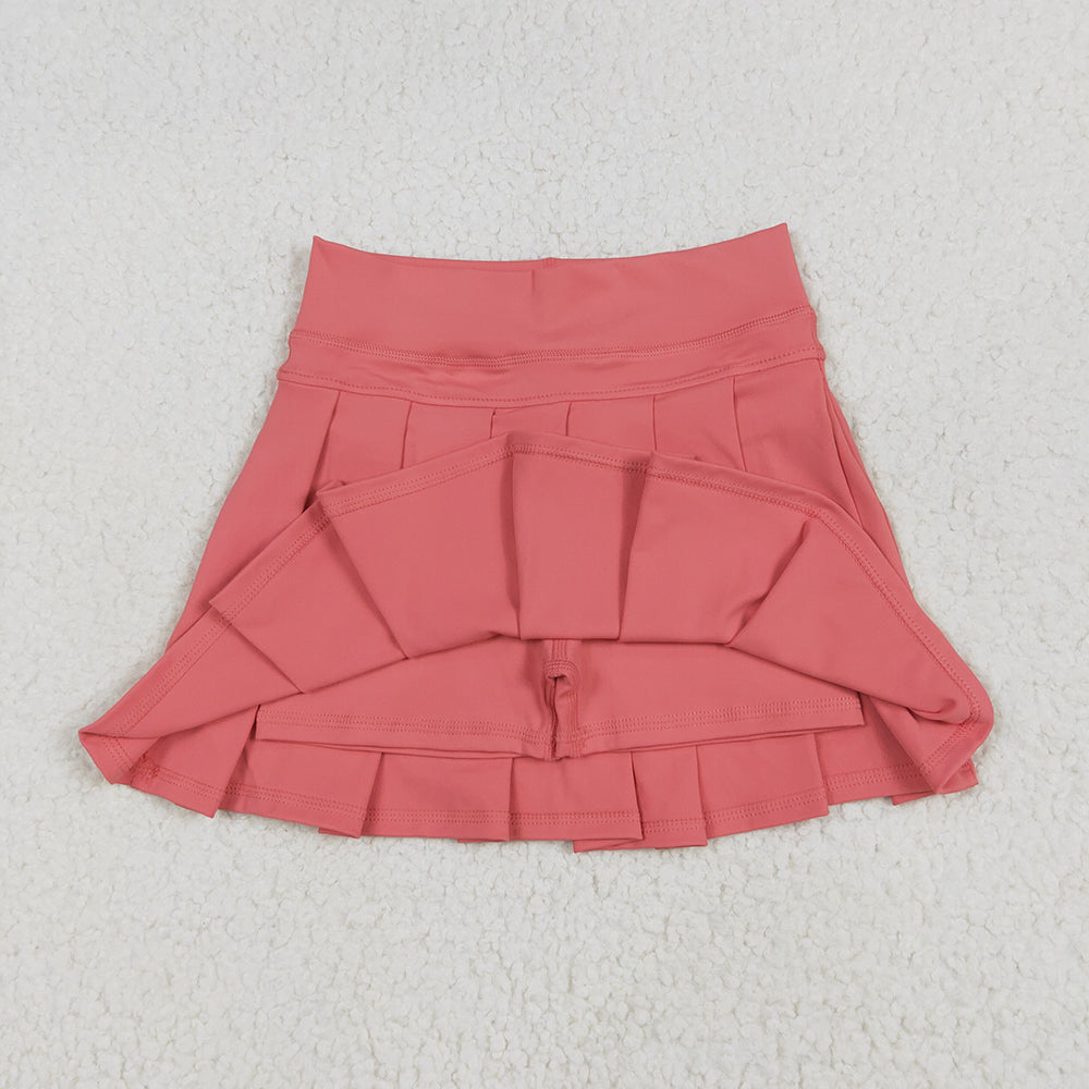 GLK0080 Baby girls coral yoga tennis pleated shorts skirts bottoms