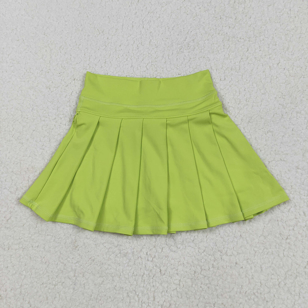 GLK0081 Baby girls Lime Green yoga tennis pleated shorts skirts bottoms