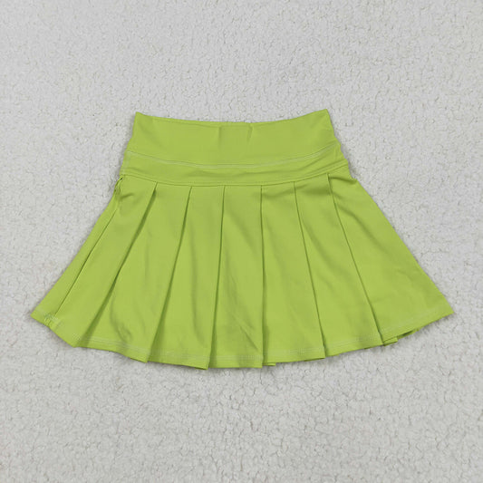 GLK0081 Baby girls Lime Green yoga tennis pleated shorts skirts bottoms
