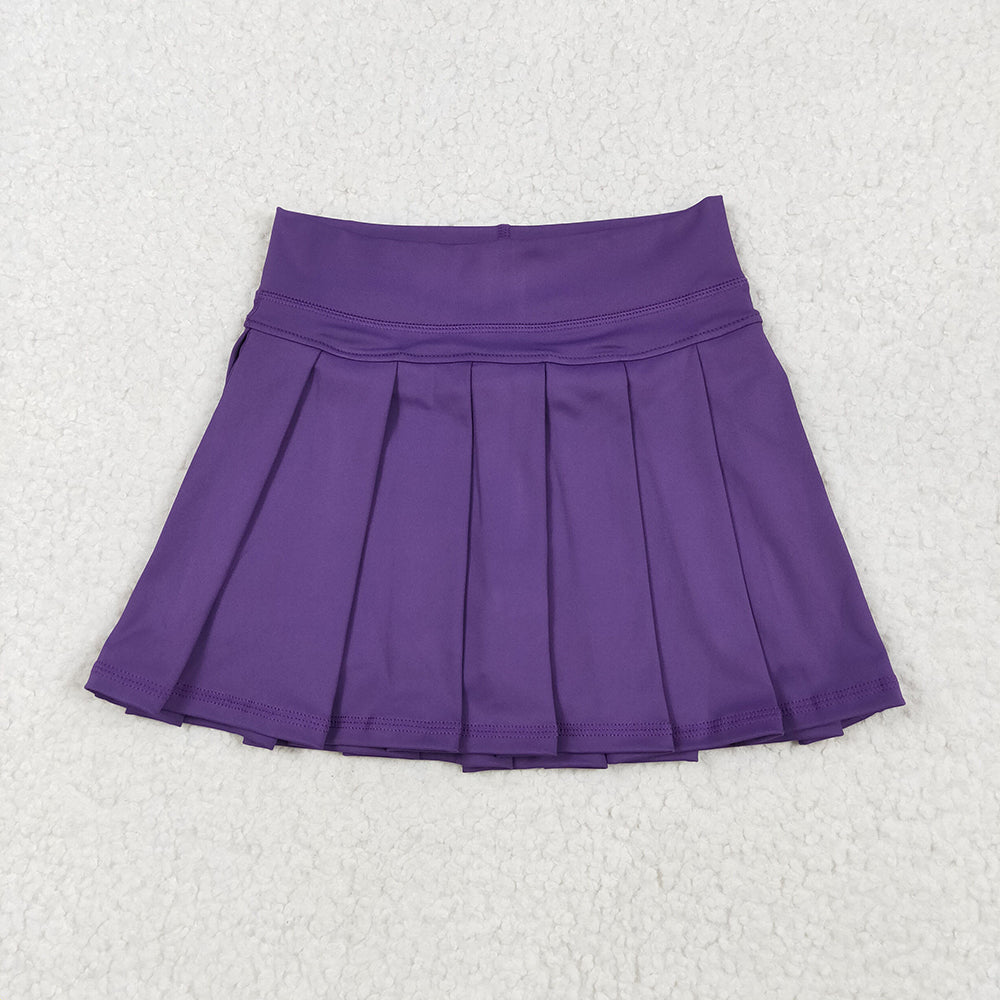 GLK0086 Baby girls Purple yoga tennis pleated shorts skirts bottoms
