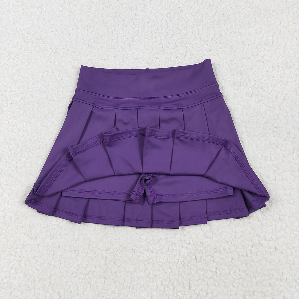 GLK0086 Baby girls Purple yoga tennis pleated shorts skirts bottoms