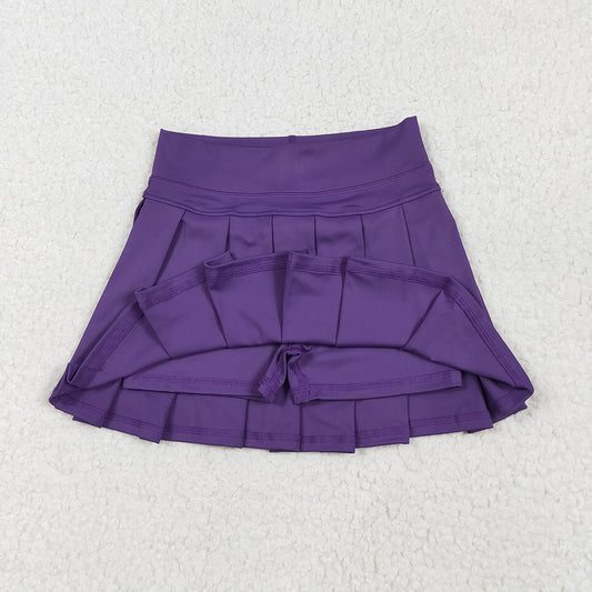 GLK0086 Baby girls Purple yoga tennis pleated shorts skirts bottoms
