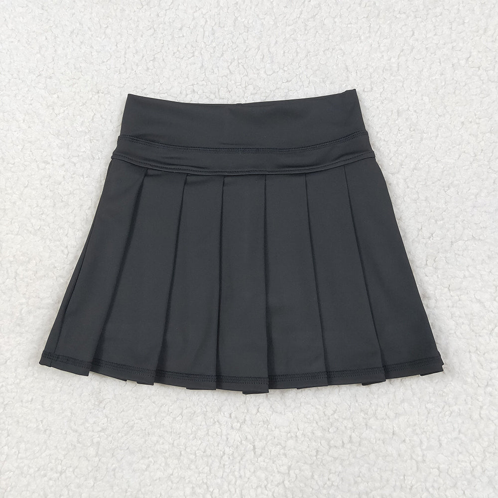 GLK0087 Baby girls Black yoga tennis pleated shorts skirts bottoms