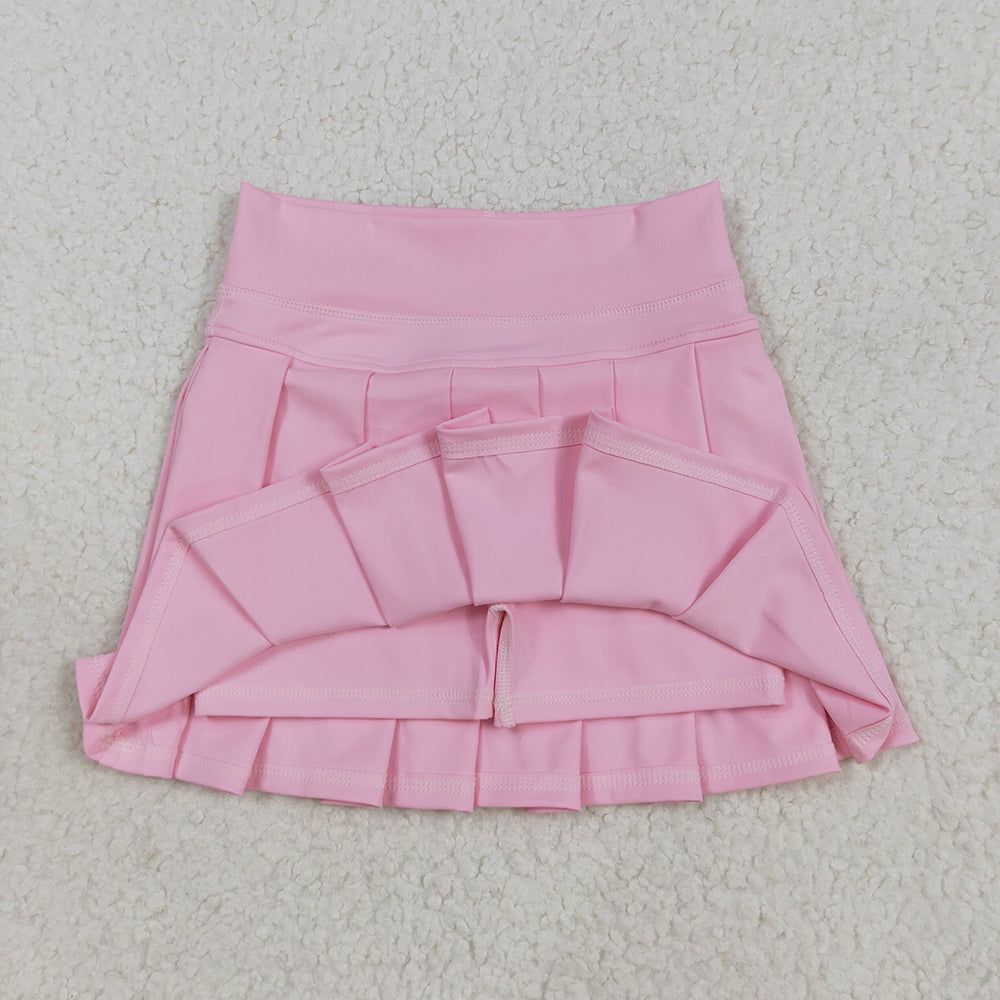 GLK0088 toddler girl clothes Pink athletic summer yoga Pleated Skirts