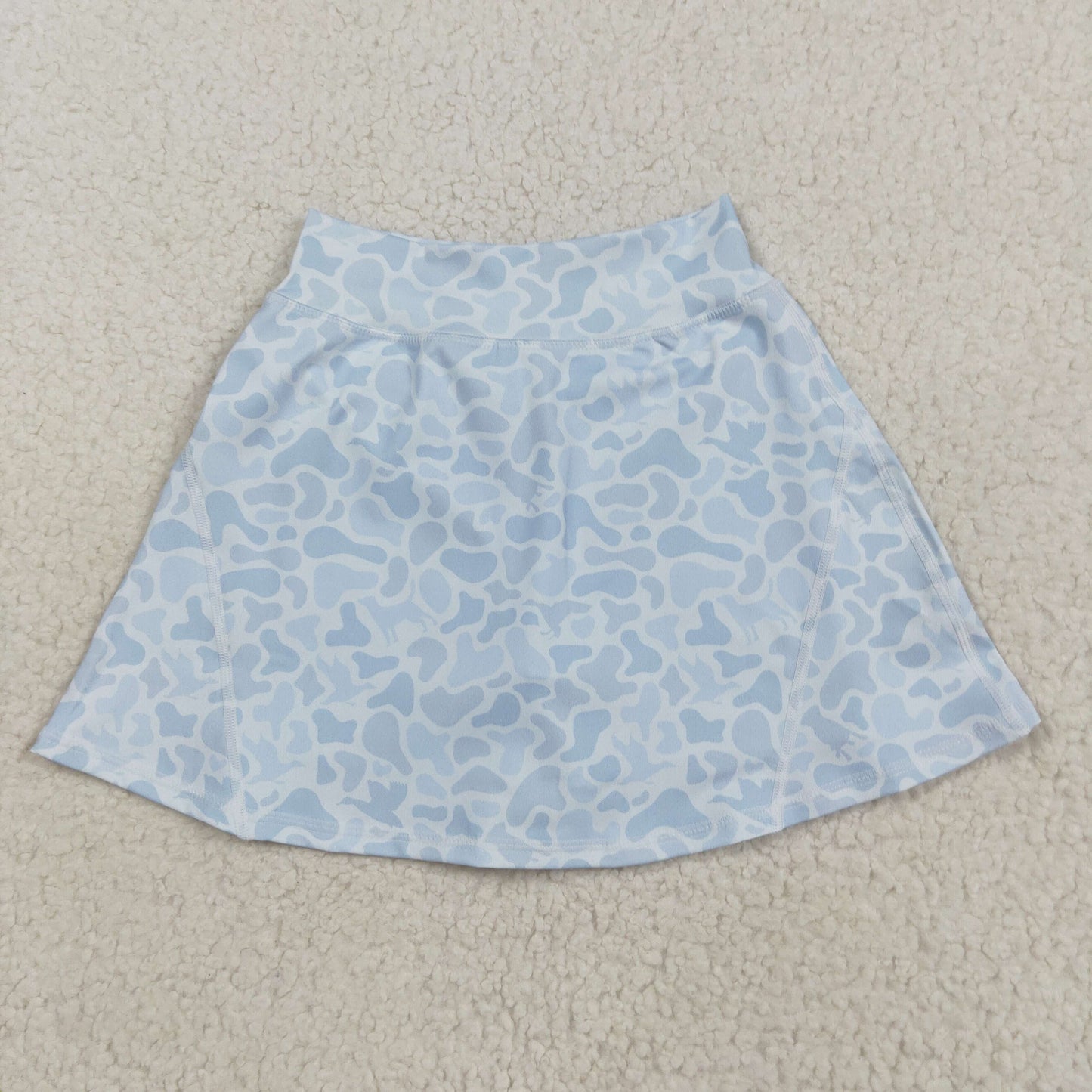 GLK0129 Baby Girls Light Blue Ducks Camo Yoga Active Skirts Short Bottom
