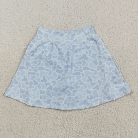 GLK0129 Baby Girls Light Blue Ducks Camo Yoga Active Skirts Short Bottom
