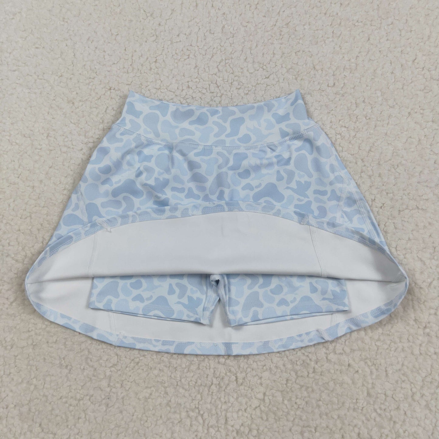 GLK0129 Baby Girls Light Blue Ducks Camo Yoga Active Skirts Short Bottom
