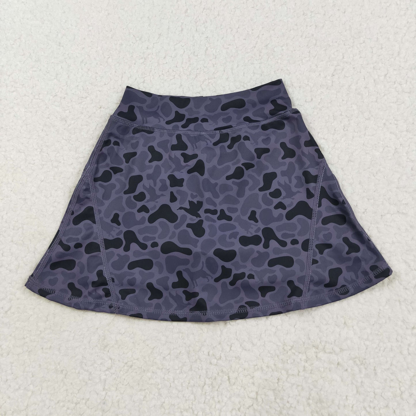 GLK0130 Baby Girls Dark Grey Ducks Camo Yoga Active Skirts Short Bottom