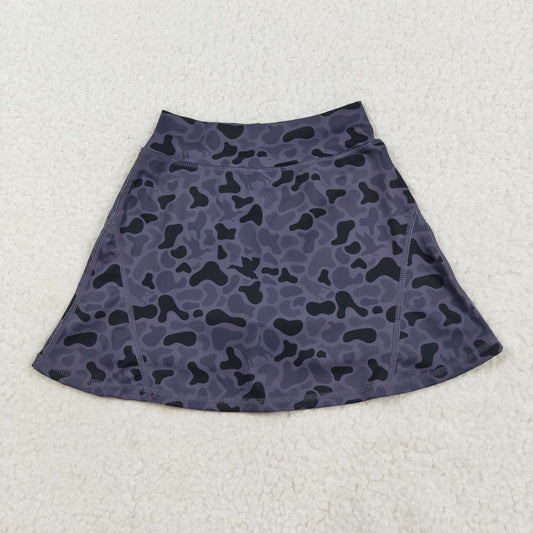GLK0130 Baby Girls Dark Grey Ducks Camo Yoga Active Skirts Short Bottom