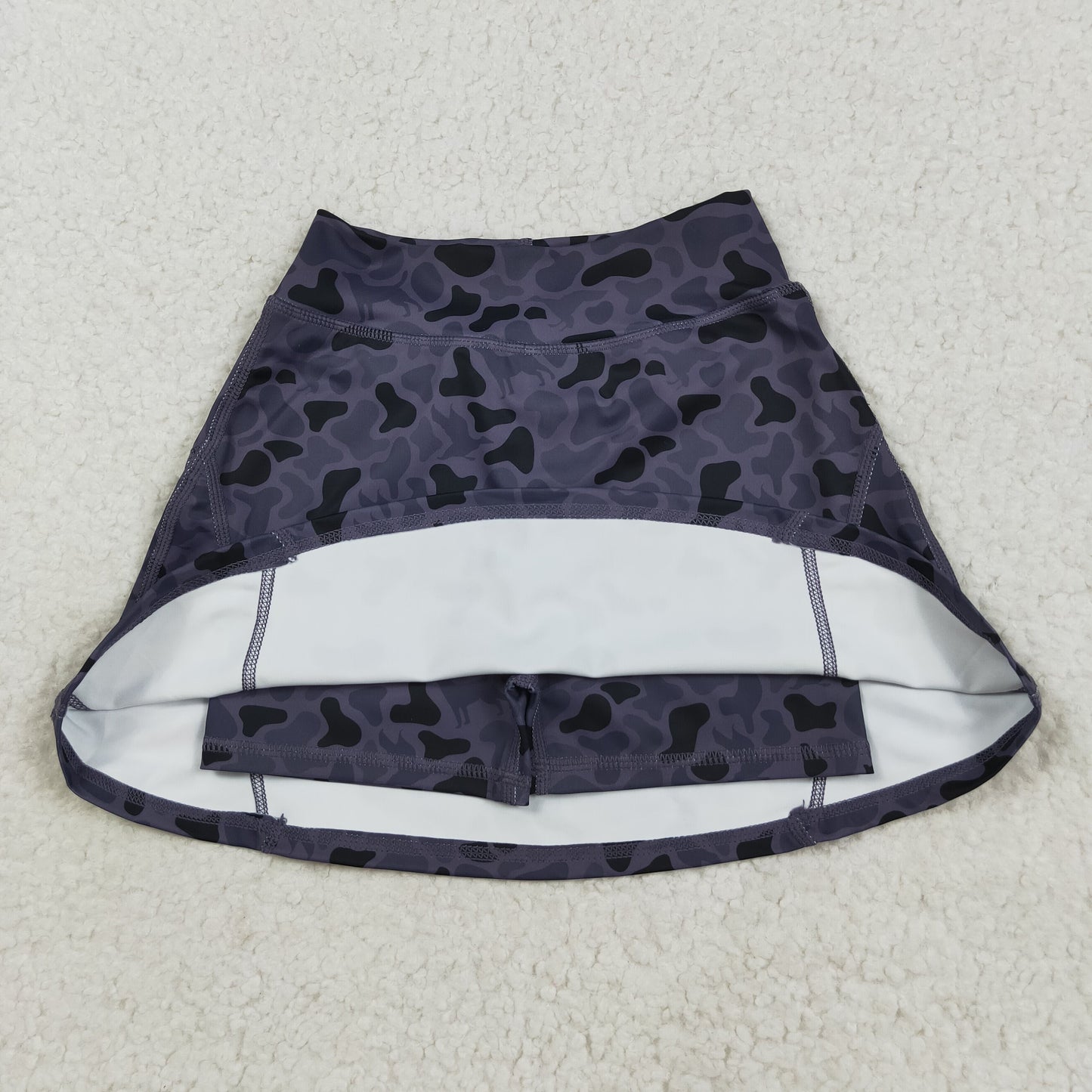 GLK0130 Baby Girls Dark Grey Ducks Camo Yoga Active Skirts Short Bottom