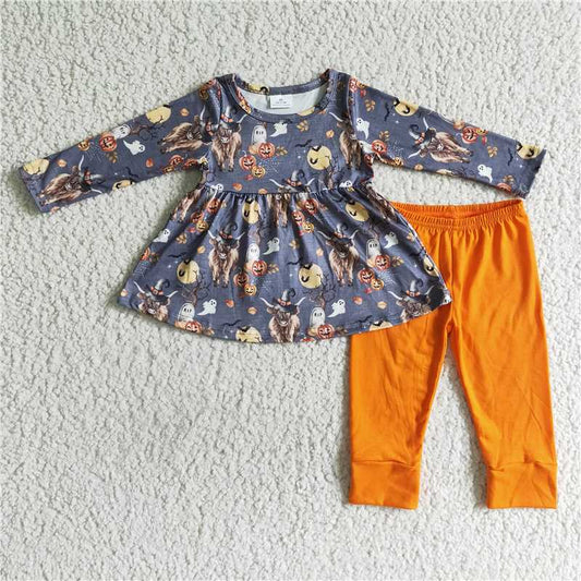 Halloween pumpkin tops leggings suits GLP0112