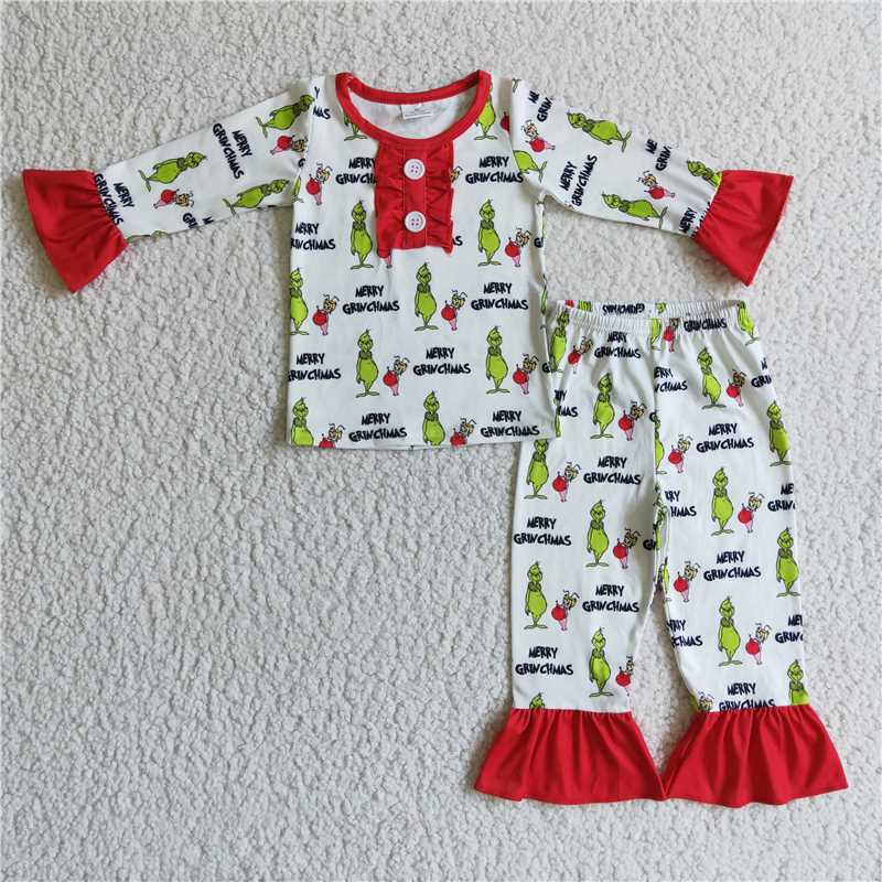 girls Xmas Pajamas set GLP0133