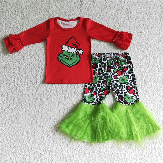 girls Xmas cartoon Tops bottoms Set GLP0151