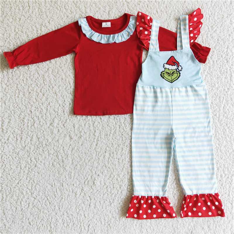 Christmas cartoon suspender overalls GLP0192