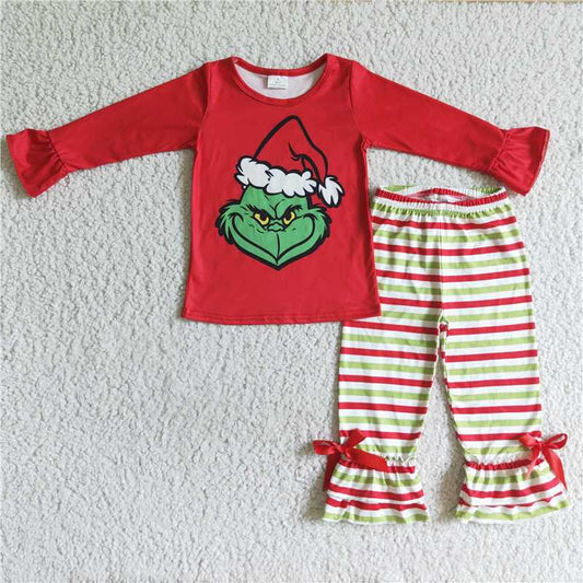 girls Xmas cartoon Tops bottoms Set GLP0193