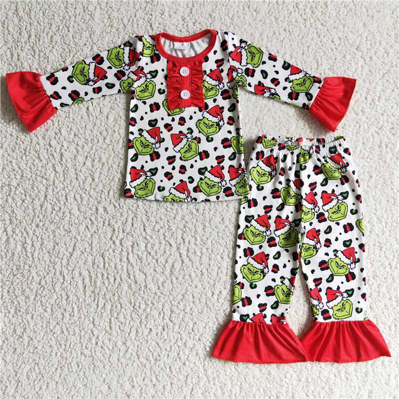 girls Xmas cartoon Pajamas set GLP0214