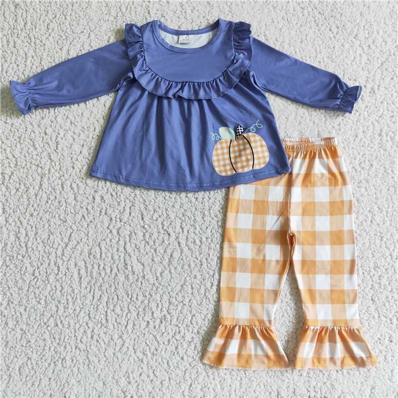 girl pumpkin print autumn suits GLP0253