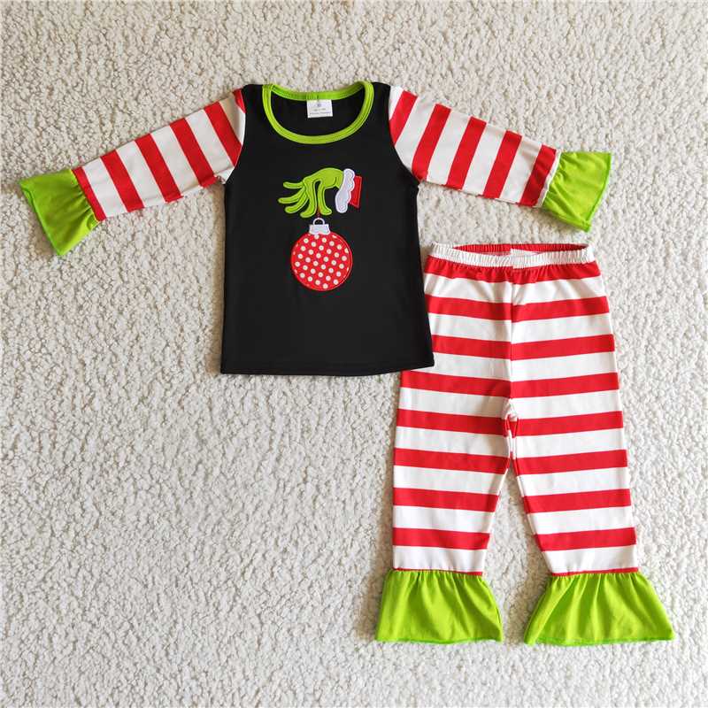 girls Xmas cartoon Pajamas set GLP0284