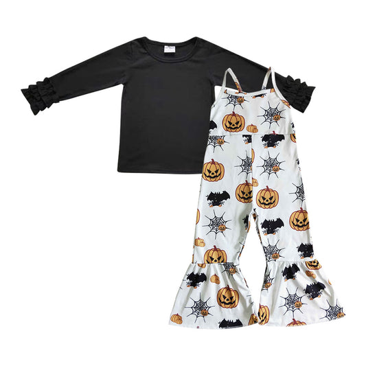 girls Halloween grimace Pumpkin suspender overalls GLP0464