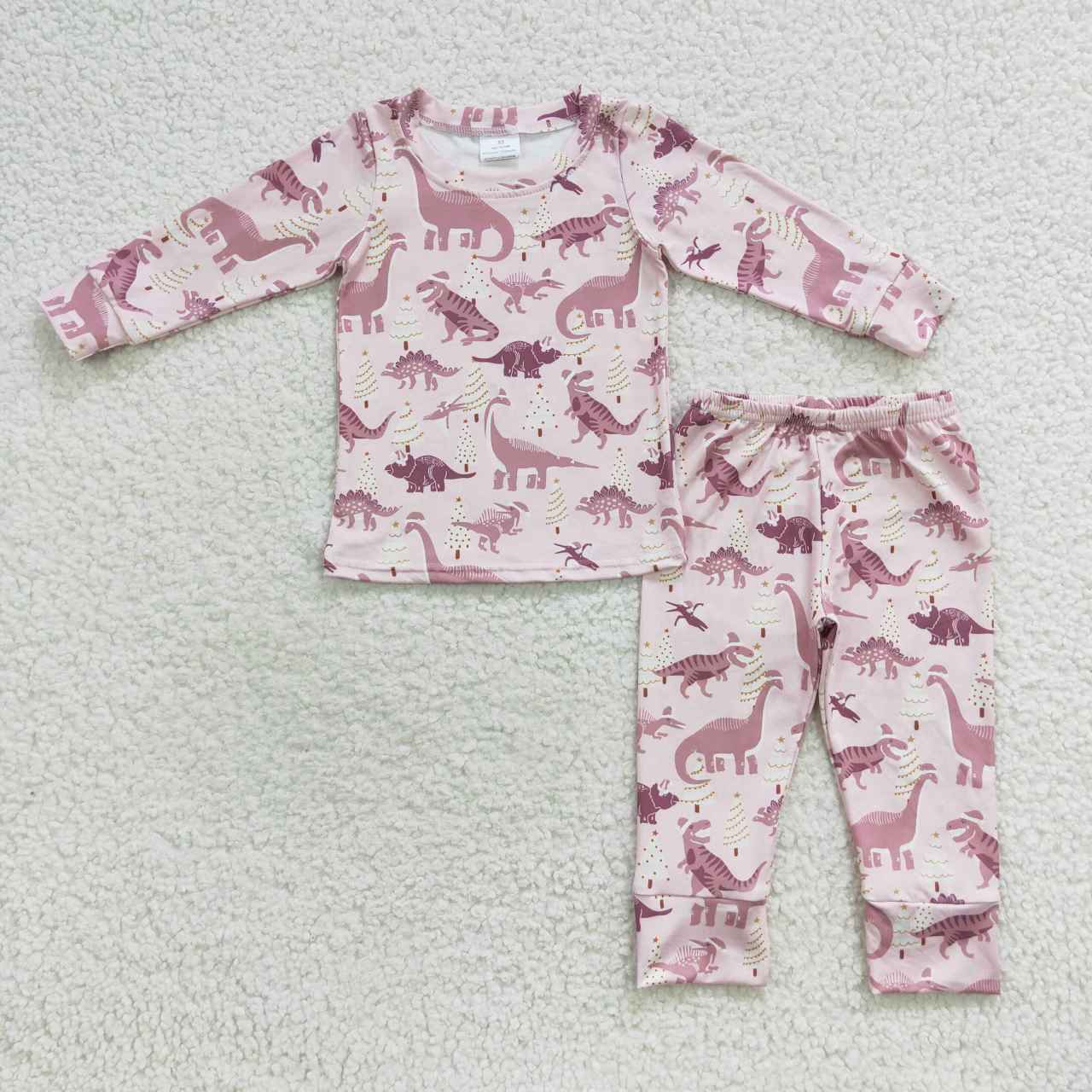 Sibling Baby Boys Girls Christmas Hats Dinosaurs Trees Top Pant Pajamas Sets