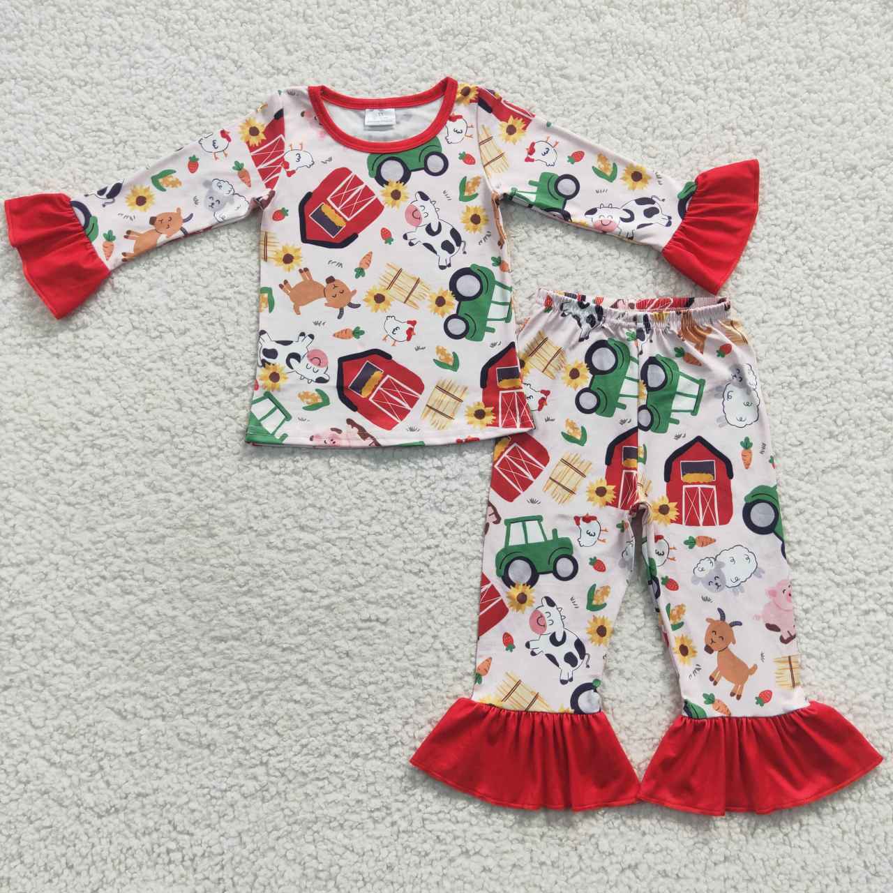 girls cute farm life pajamas sets GLP0488