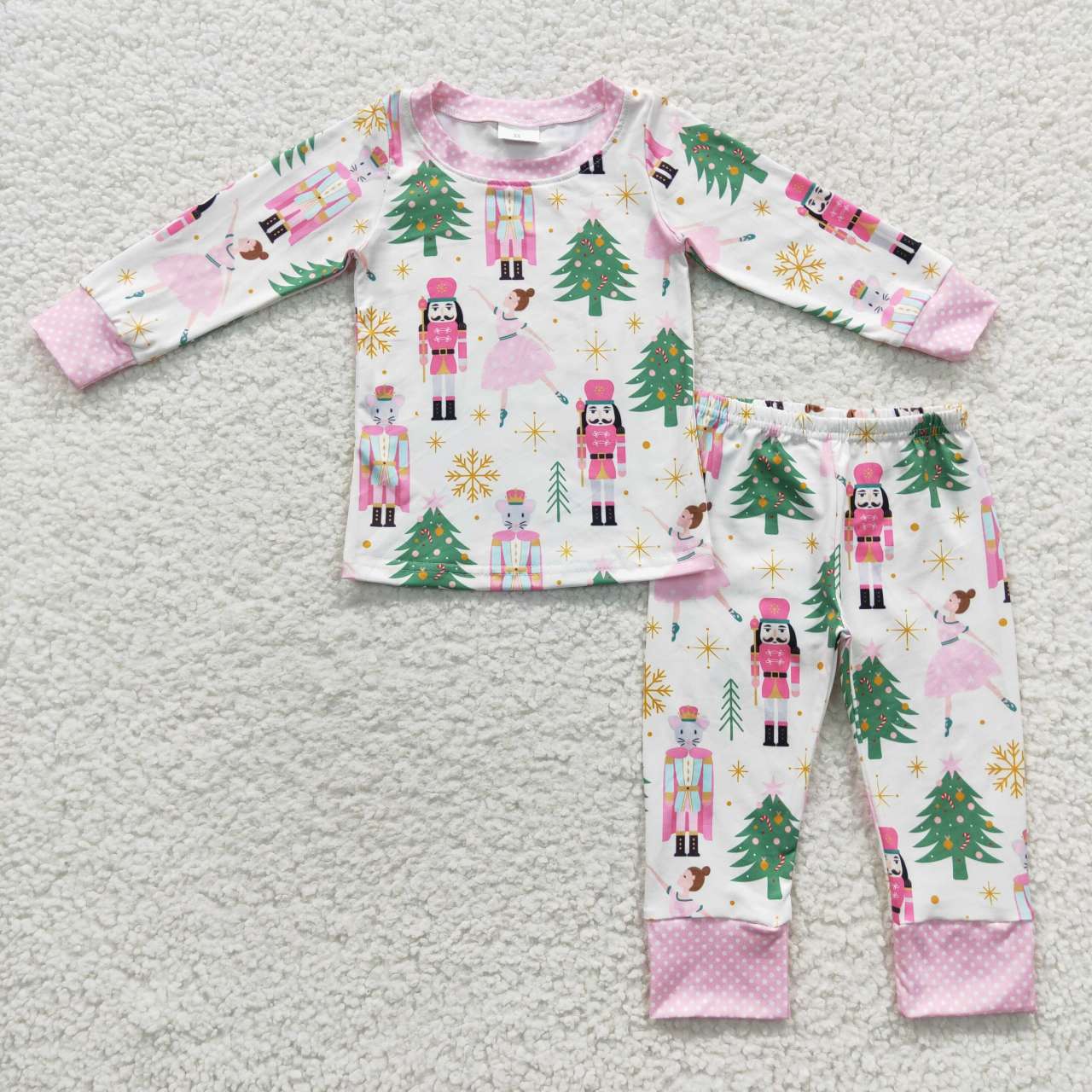 Christmas princess tree girls pink lounge set GLP0558