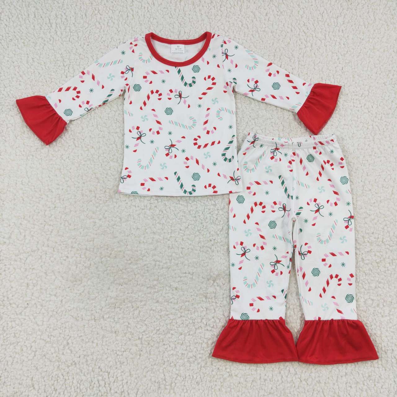 Family Sibling Candy Cane Snowflake Top Pants Christmas Pajamas Sets Zipper Footie Rompers Women Pants